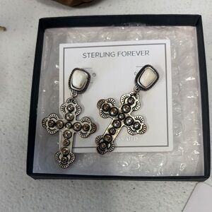 Sterling Forever Cross Earrings